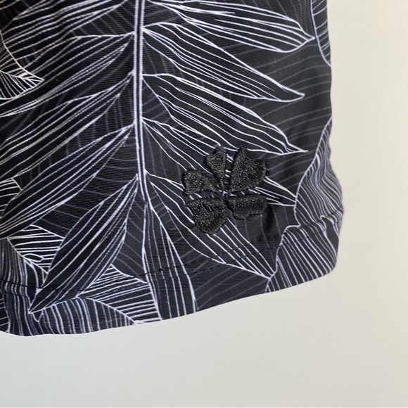 HAPARI Black & White Floral Leaf Sport Tankini Halter Tank Top Swimsuit Small - Picture 5 of 10